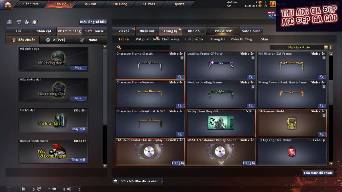 shop acc cf uy tin gia re